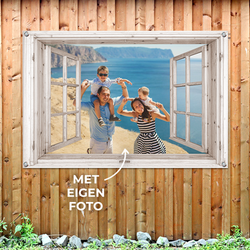 Tuinposter doorkijk met eigen foto