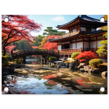 Tuinposter - Japanse Tuin in de Herfst