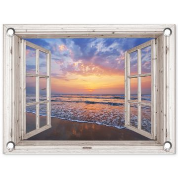 Tuinposter - Zonsondergang aan zee
