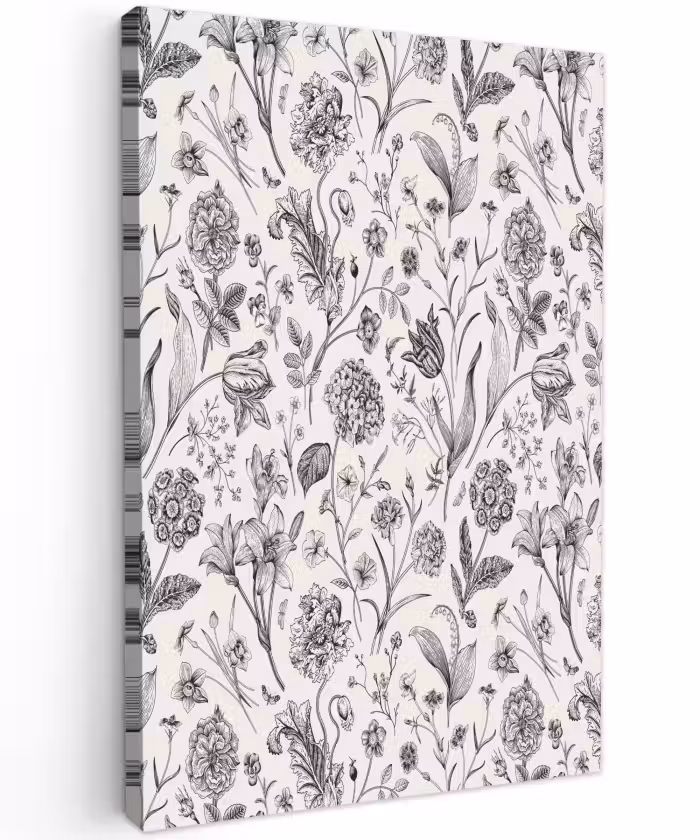 Buiten canvas - Classic - Black - White - Floral