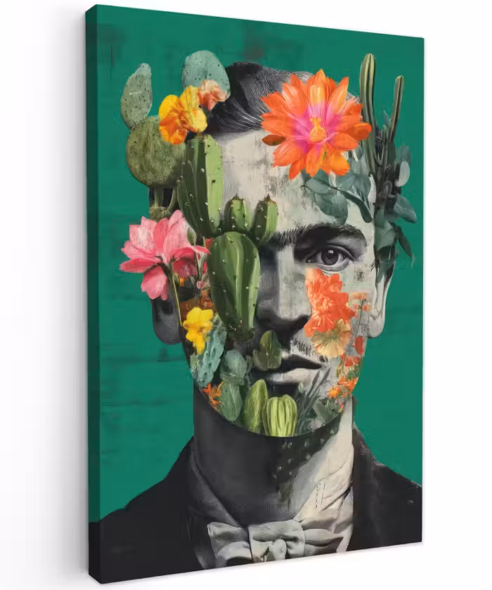 Buiten canvas - Man - Planten - Groen