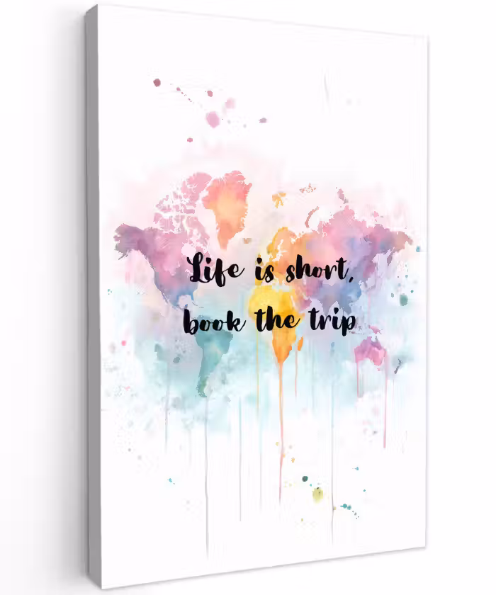 Buiten canvas - Pastelkleuren - Quote - Sierletters