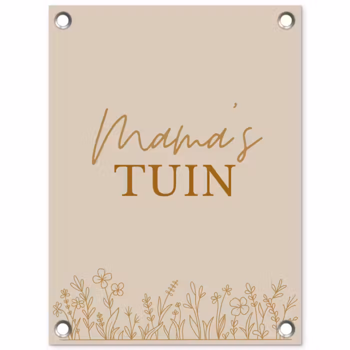 Tuinposter - Mama's Tuin met bloemen