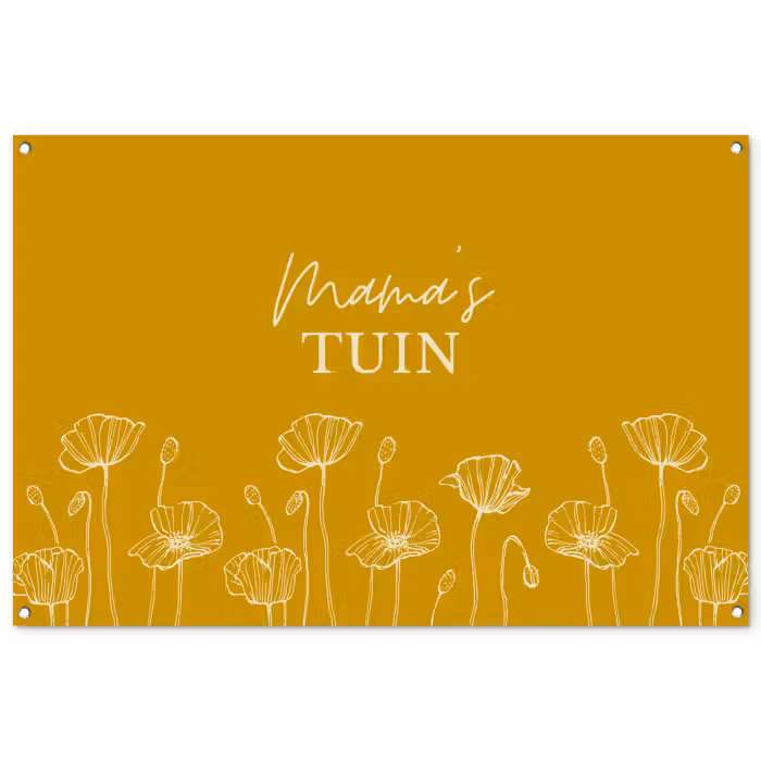 Tuinposter - Mama's Tuin op Gele Achtergrond