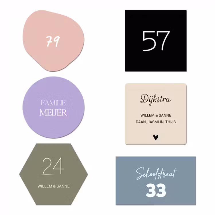 Naambord effen kleur — 2