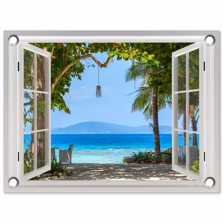 Tuinposter - Uitzicht op Tropisch Strand — 1