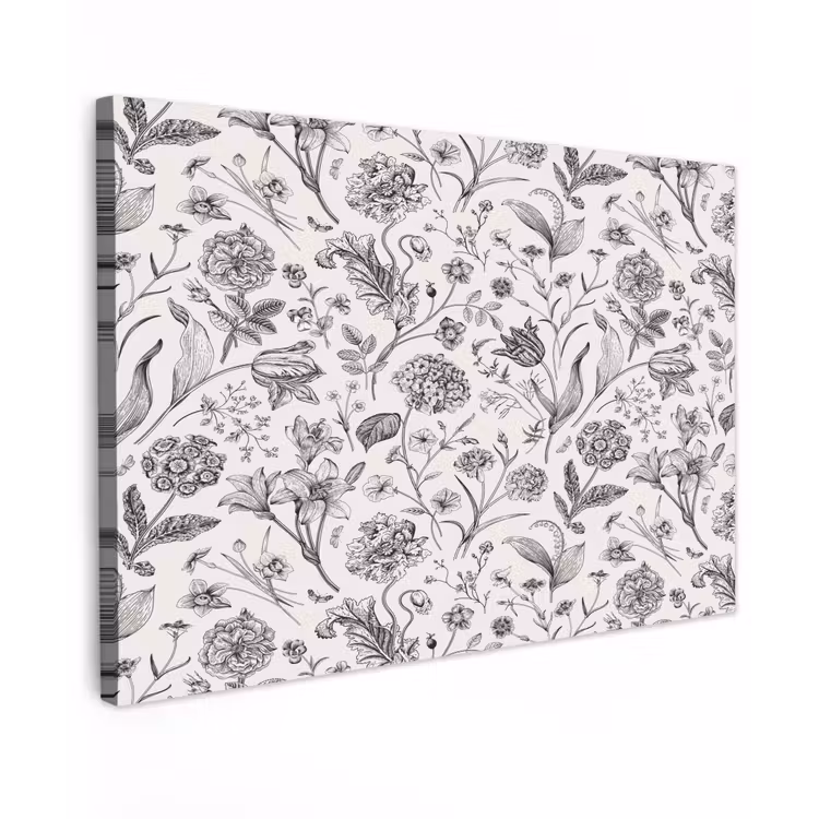 Buiten canvas - Classic - Black - White - Floral — 1