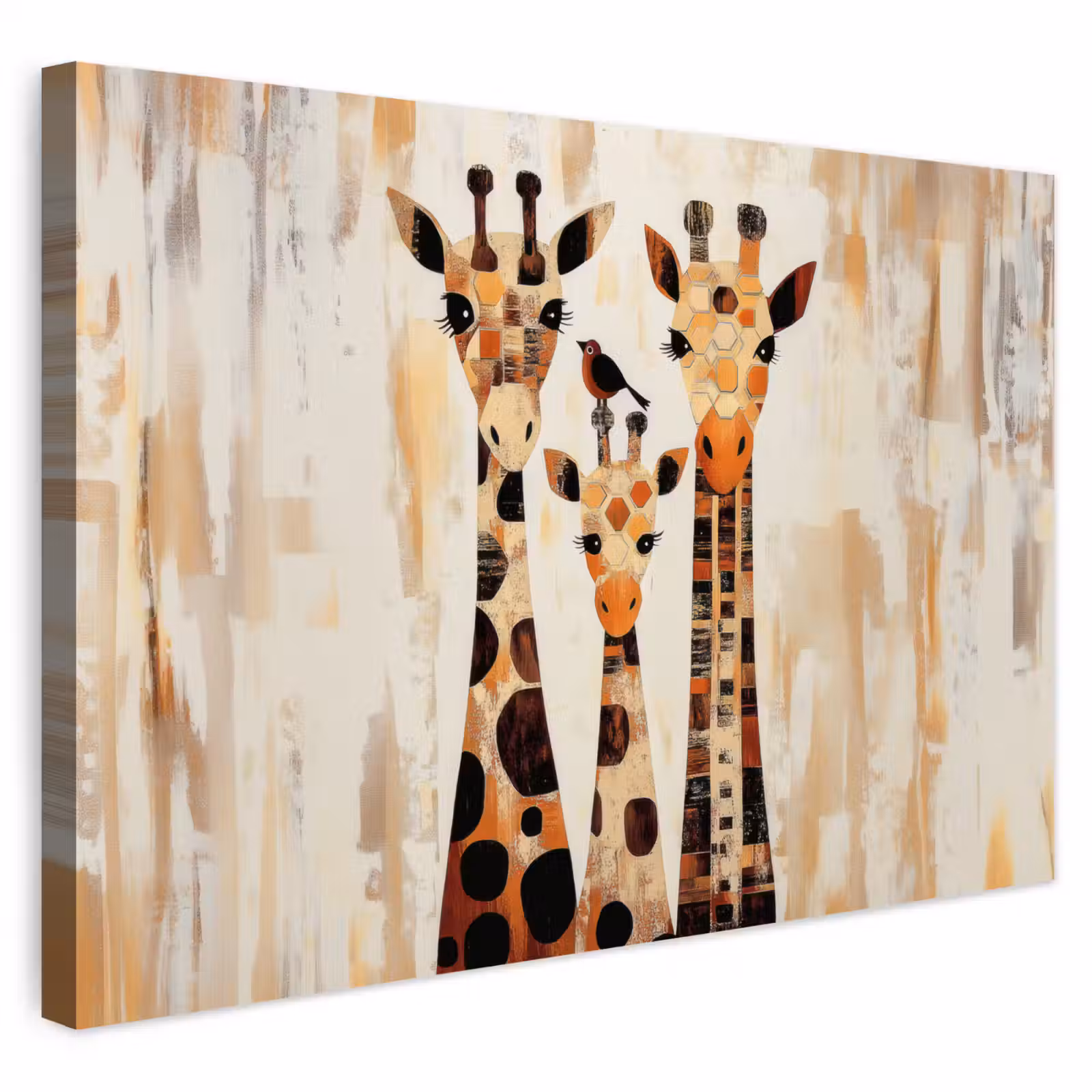 Buiten canvas - Giraffen - Cartoon - Crème — 1