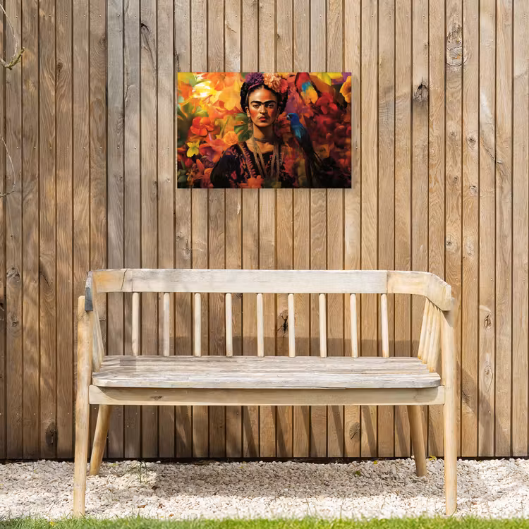 Buiten canvas - Vrouw - Bloemen - Papegaai - Schilderachtig — 3