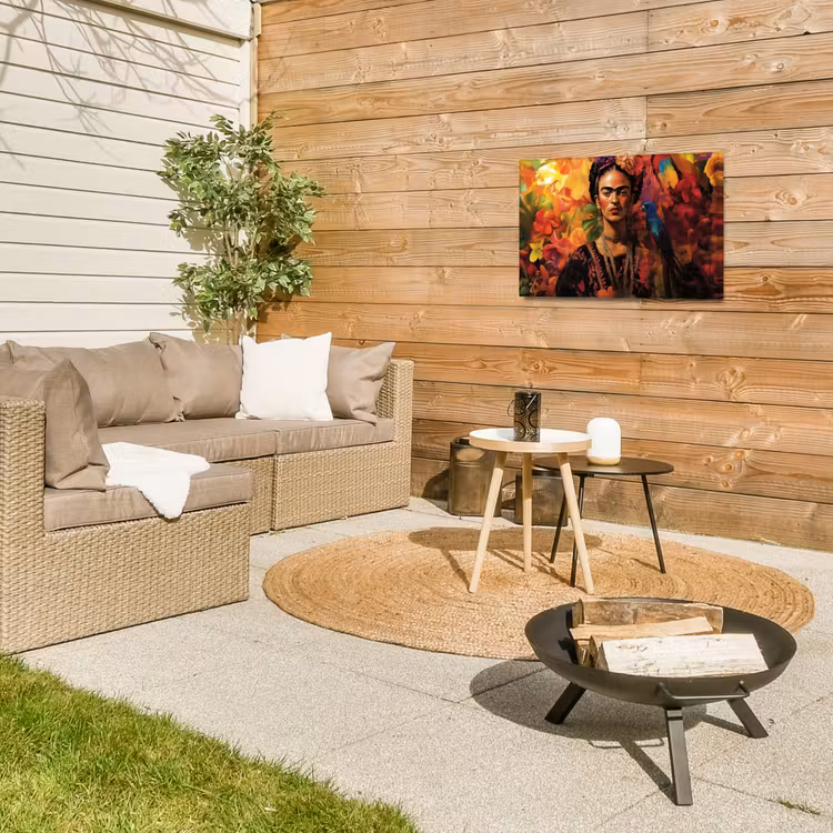 Buiten canvas - Vrouw - Bloemen - Papegaai - Schilderachtig — 4