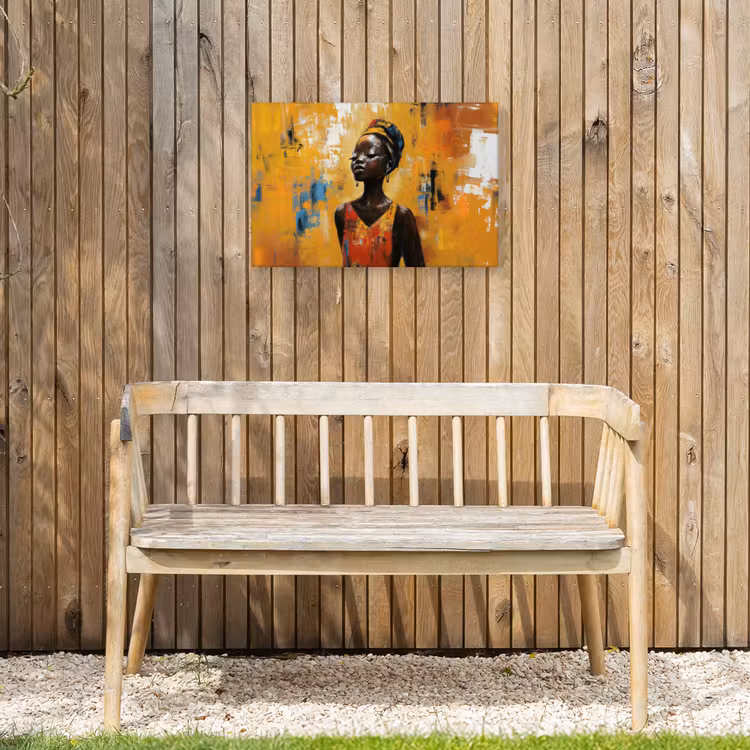 Buiten canvas - Vrouw - Ogen - Penseelstreken - Geel — 3