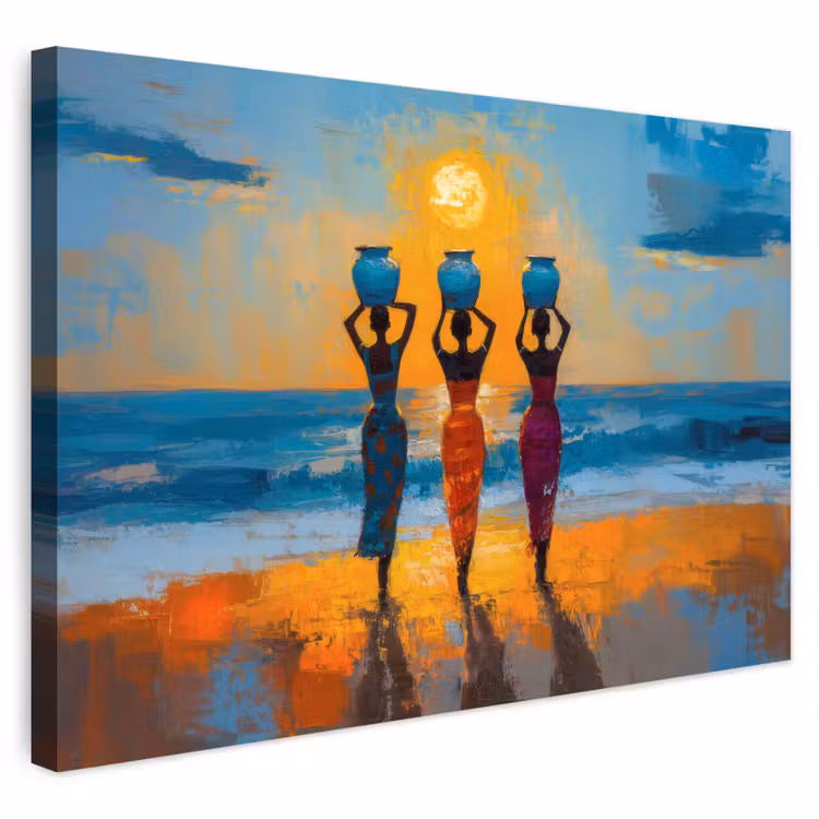 Buiten canvas - Vrouwen - Strand - Zondsondergang — 1