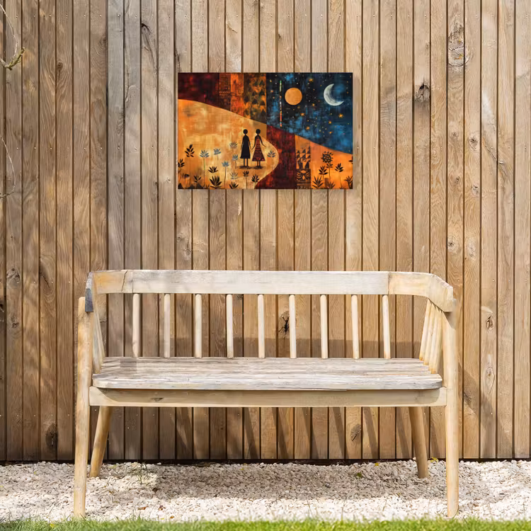 Buiten canvas - Silhouetten - Abstract - Zon - Maan — 3