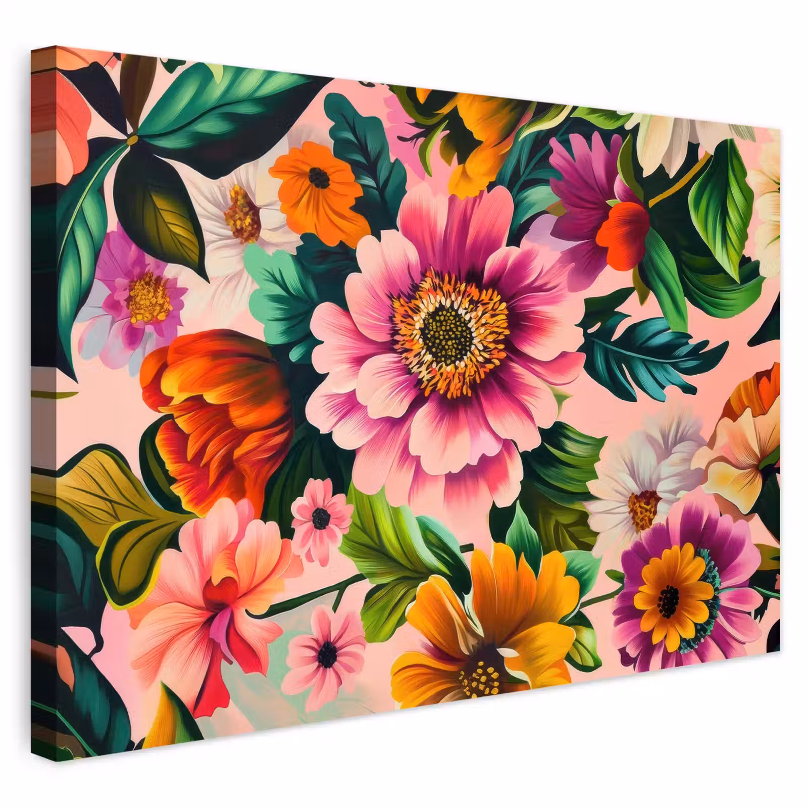 Buiten canvas - Bloemen - Kleurrijk - Roze — 1