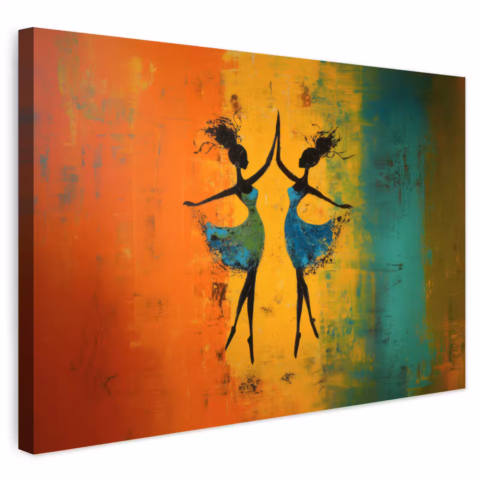 Buiten canvas - Dansen - Vrouwen - Verfstructuur — 1