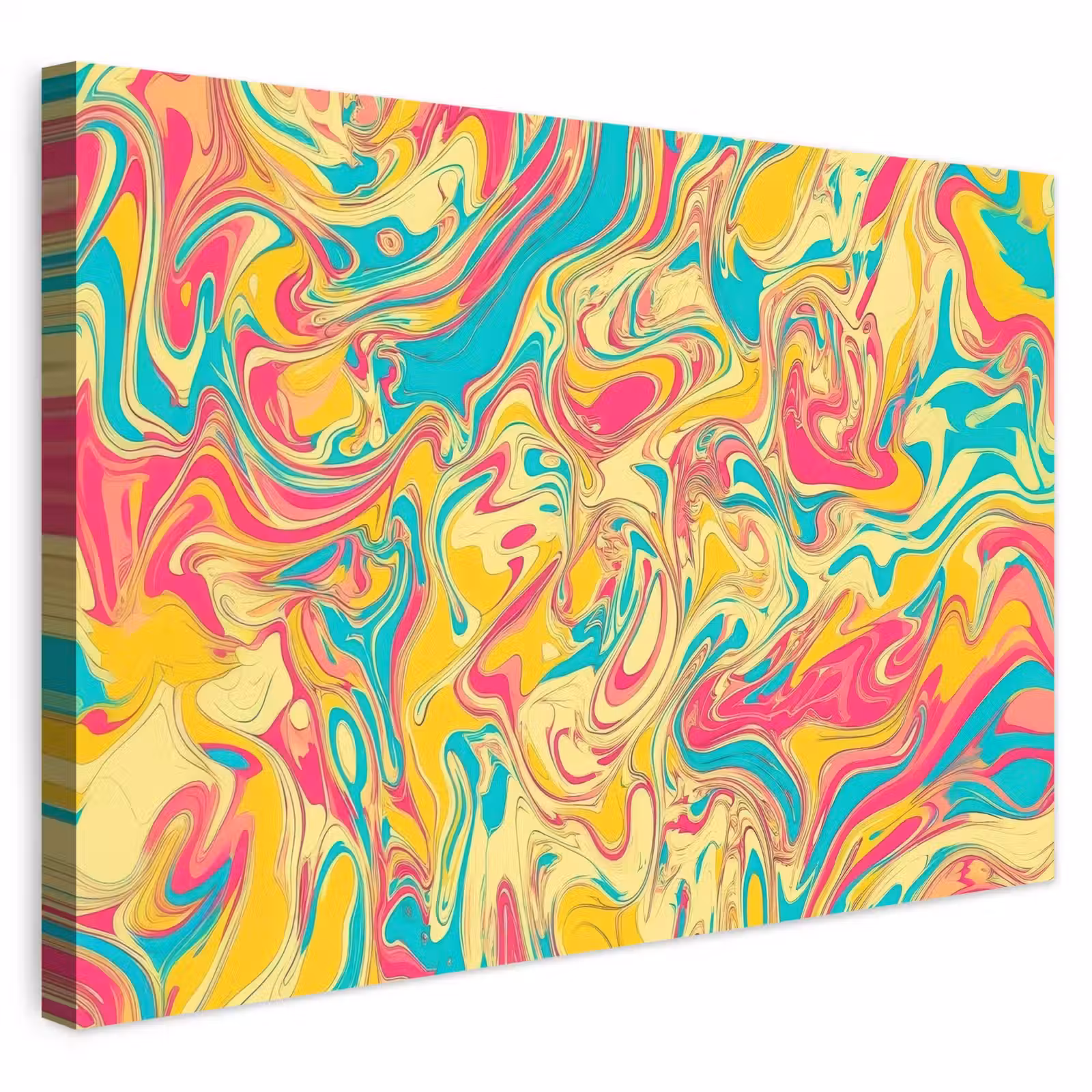 Buiten canvas - Geel - Roze - Blauw - Retro — 1