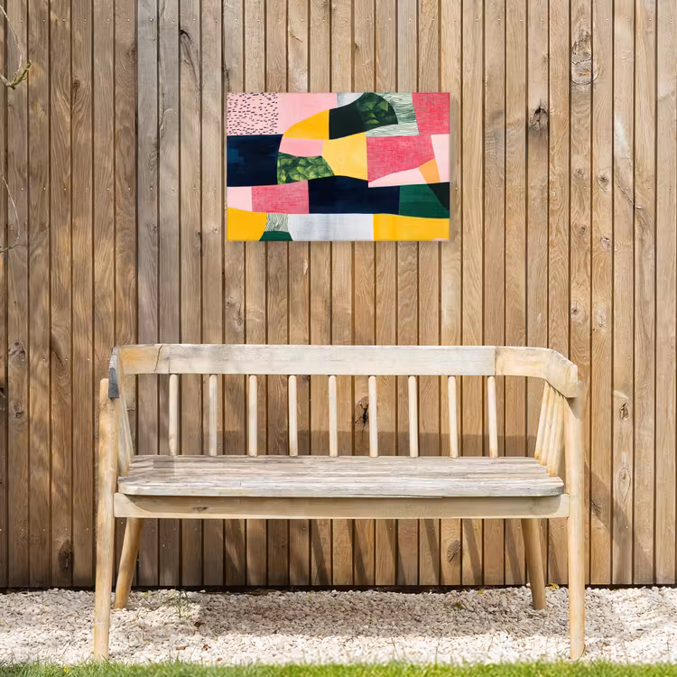 Buiten canvas - Abstract - Roze - Lappen - Vormen - Geel — 3