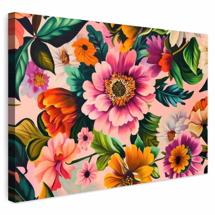 Buiten canvas - Bloemen - Kleurrijk - Roze — 1