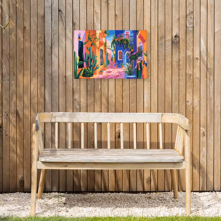 Buiten canvas - Geel - Blauw - Oranje - Huis — 3