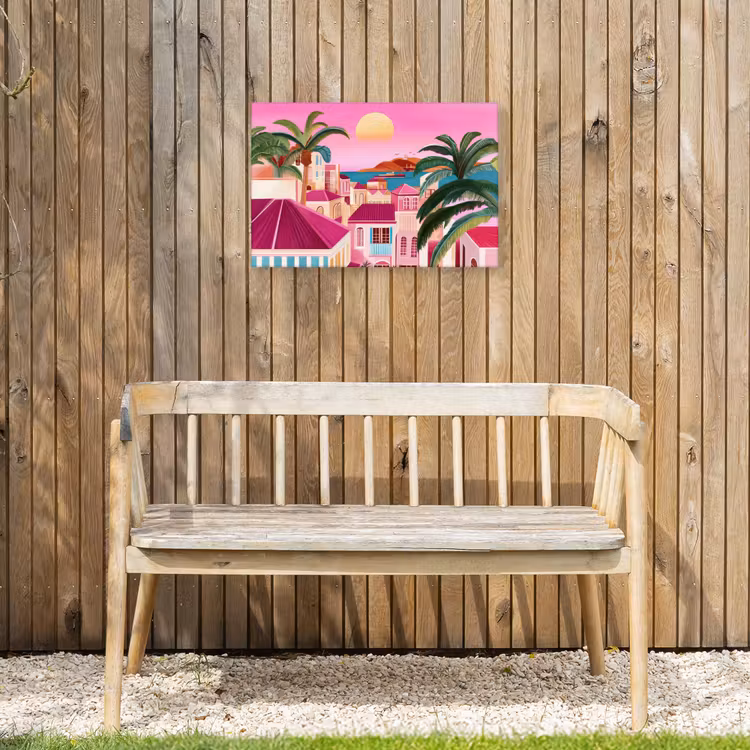 Buiten canvas - Stad - Roze - Palmbomen — 3