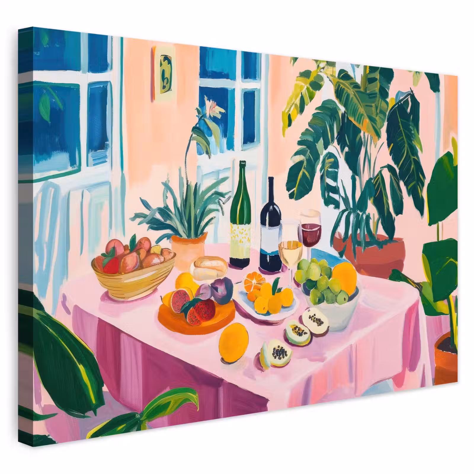 Buiten canvas - Tafel - Wijn - Fruit — 1