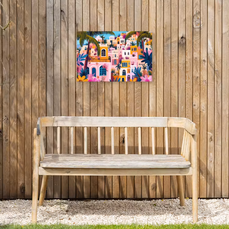 Buiten canvas - Kleurrijk - Roze - Oranje - Geel - Bloemen — 3