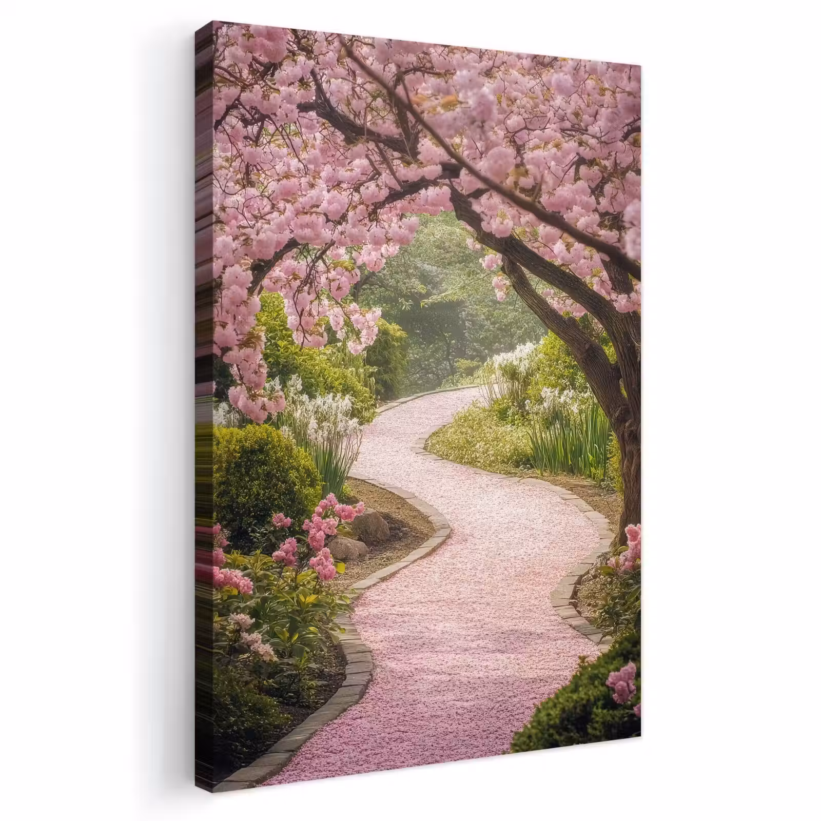 Buiten canvas - Kersenbloesem - Natuur - Sakura - Pad - Japanse tuin — 1