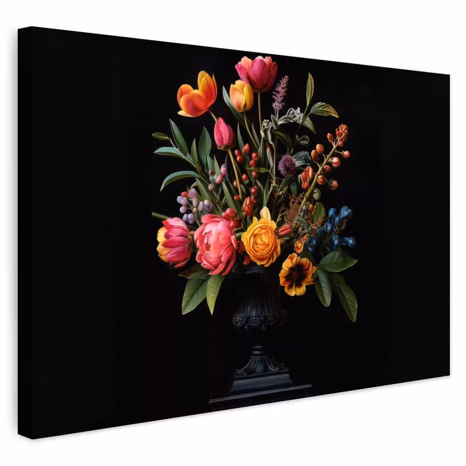 Buiten canvas - Tulpen - Bessen - Boeket - Vaas — 1