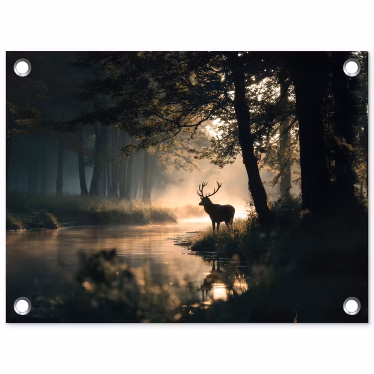 Tuinposter - Hert - Bosbeek - Mystiek — 1