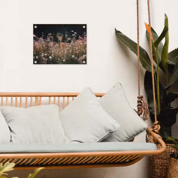 Tuinposter - Hert - Wilde bloemen - Bos — 4