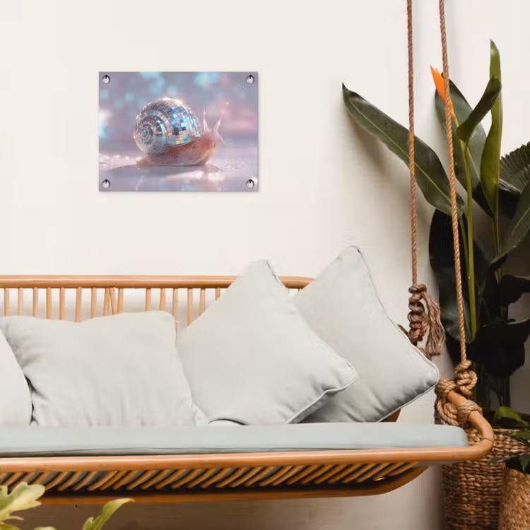 Tuinposter - Slak - Disco - Mozaïek - Blauw — 4