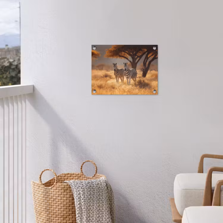 Tuinposter - Zebra's - Savannelandschap - Gras — 3