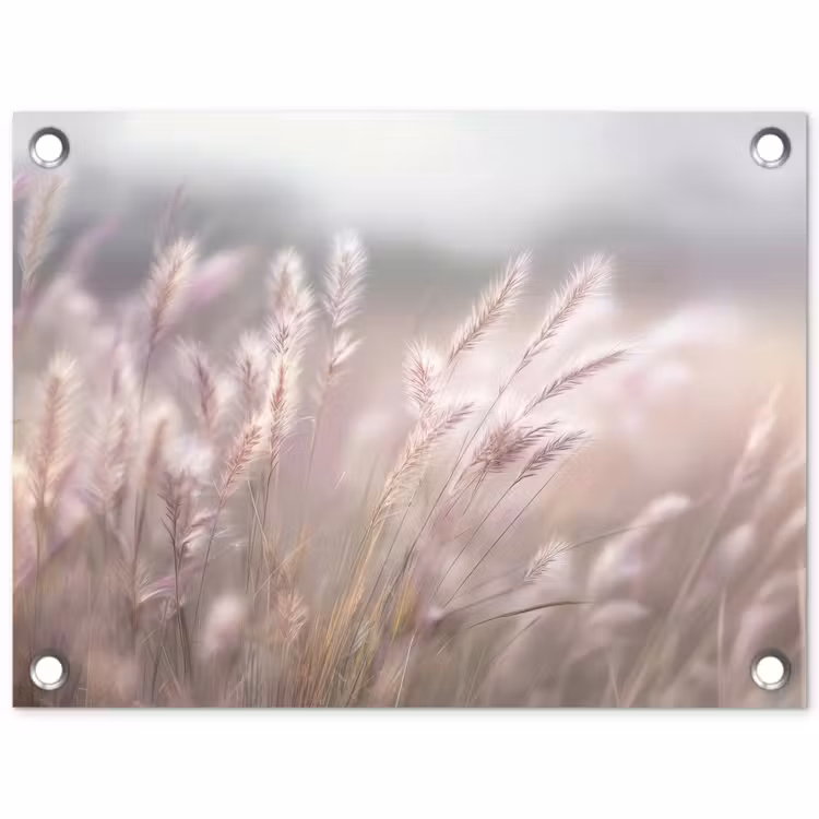 Tuinposter - Graspluimen - Wind - Beige - Mistig — 1