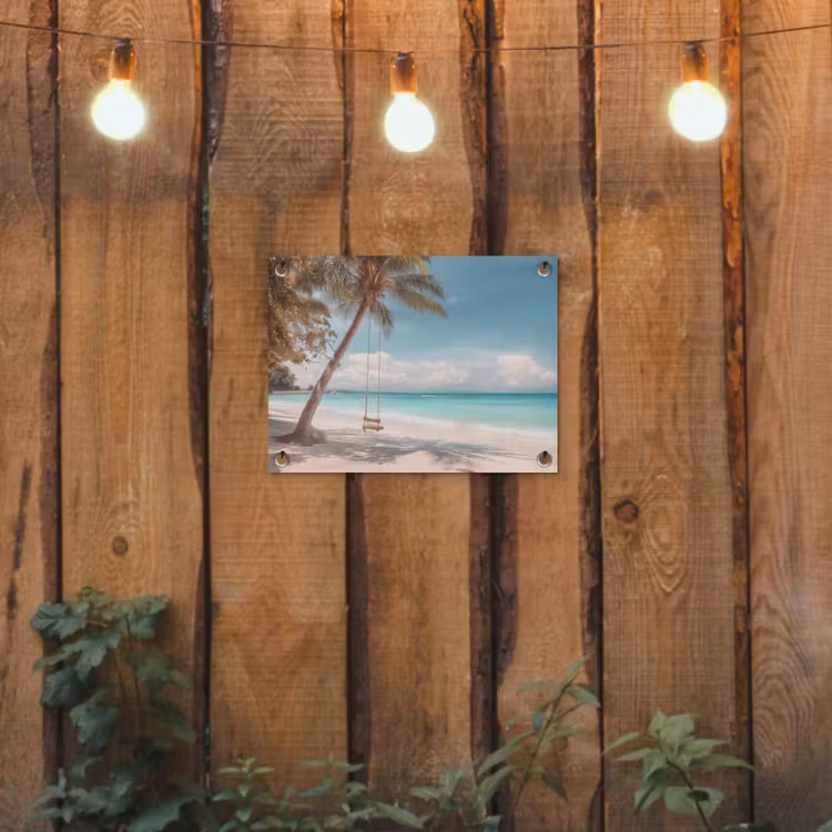 Tuinposter - Palmboom - Schommel - Strand - Lucht — 2