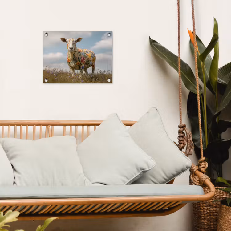 Tuinposter - Schaap - Bloemen - Weide — 4